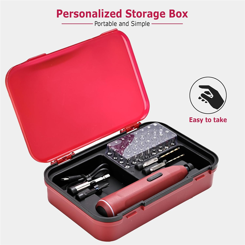 Electric Screwdriver,3.6V Cordless Power Screwdriver,Cordless Drill,32-In-1 S2-Steel Bits,Max 8 M,1500 MAh 800 Times. 