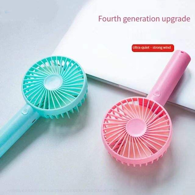 Rechargeable Mini Portable Hand Fan, Table Fan Personal Small Desk Fan with Base, Cute Design 3 Speed Dual Motors Lightweight Handheld. 
