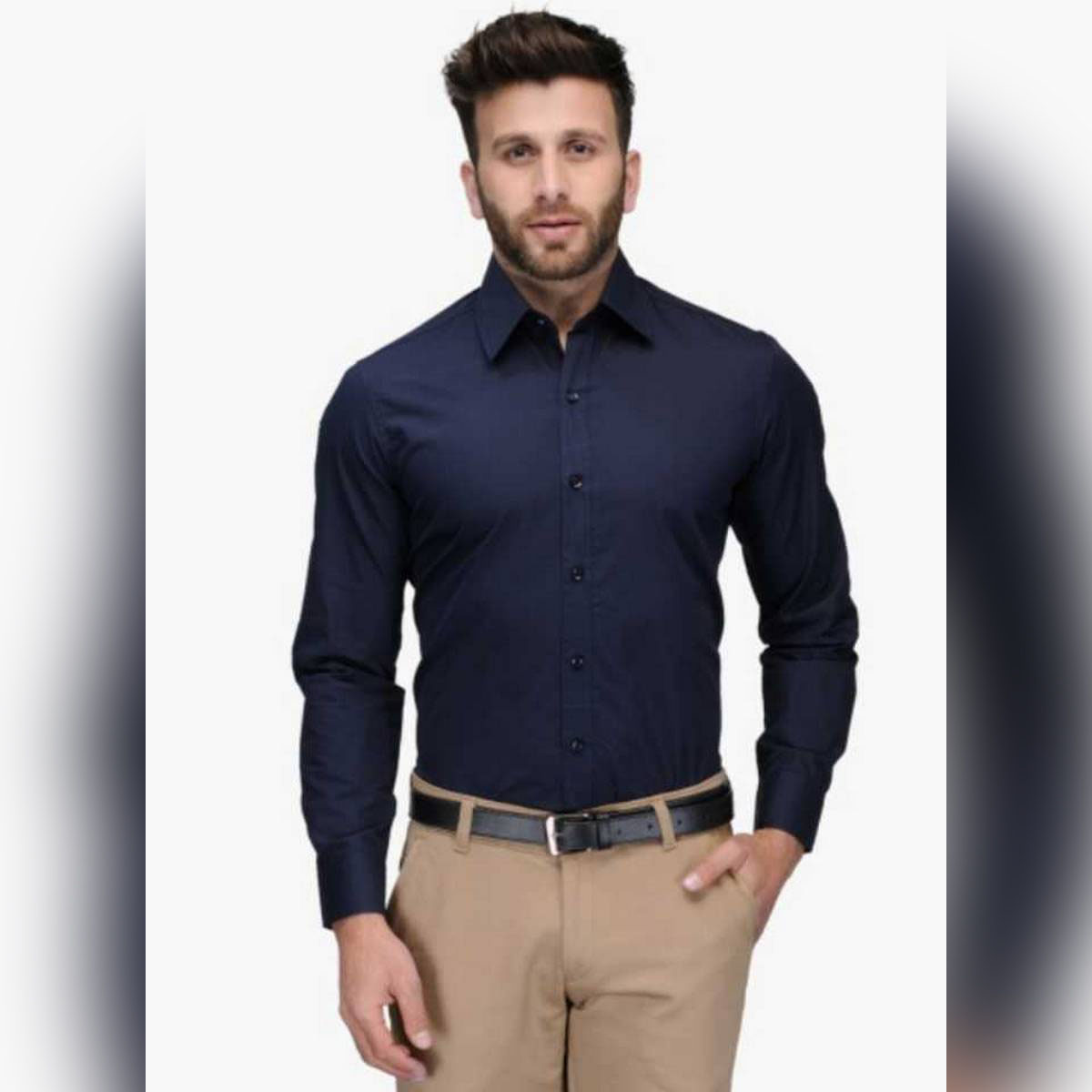 formal shirt navy blue