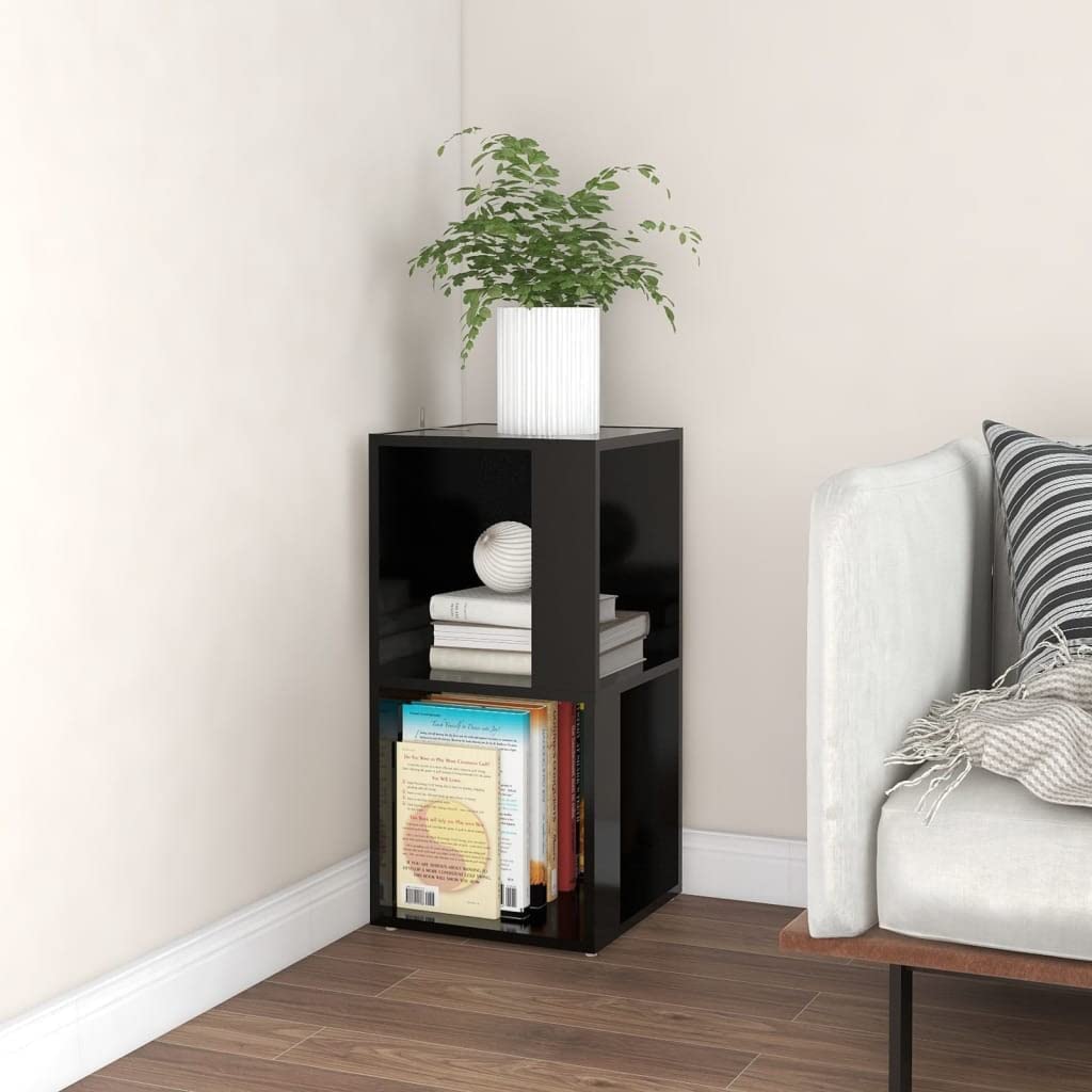 Rotating Bookshelf Wooden Bookcase Corner bedside book shelf, Book Shelves Stackable Floor Standing Storage Organizer Rack, White. 