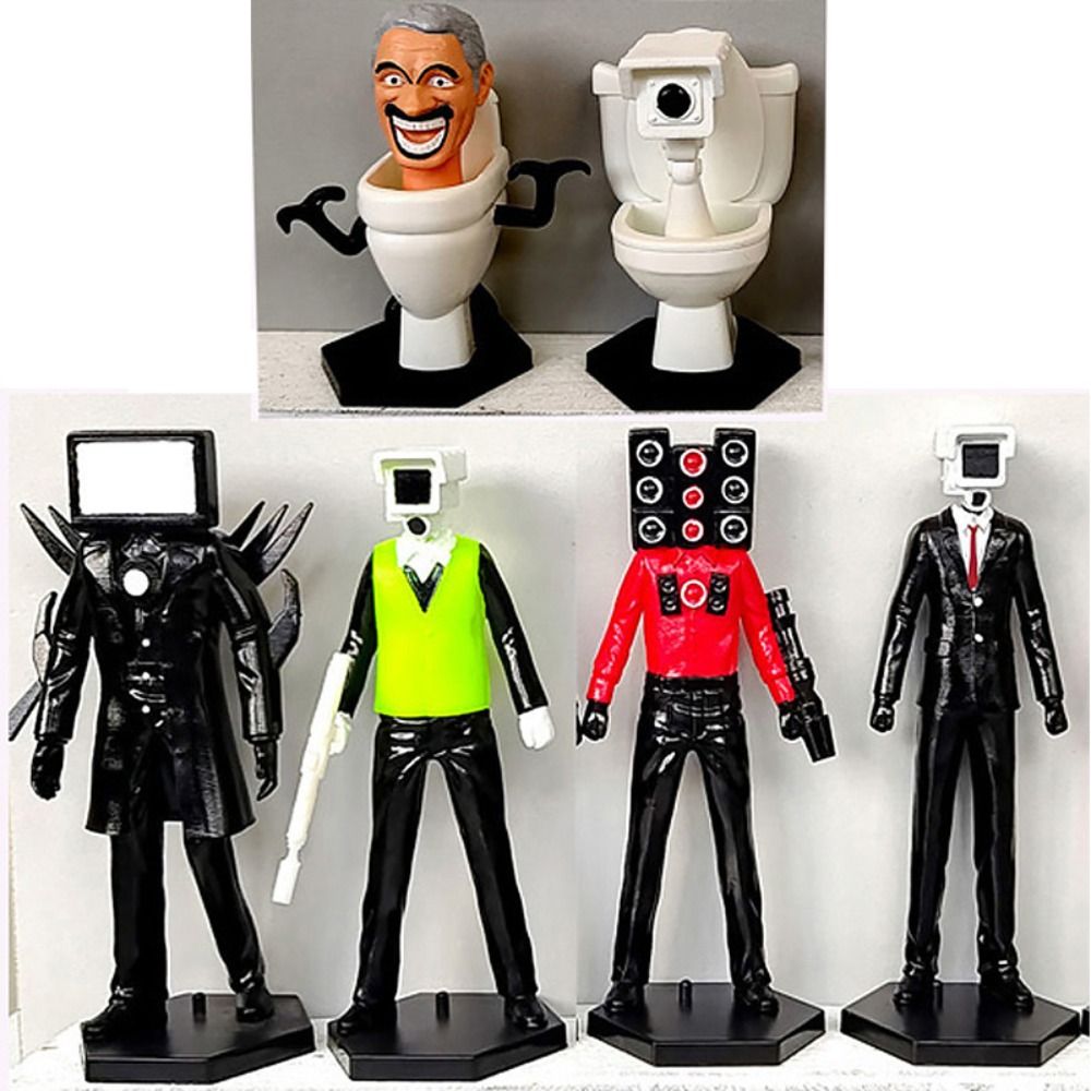 Camera Man Figures Toy Monitor Cameraman Toilet Man Action Figure Skibidi Toilet with Base Skibidi Toilet Monitor Toy Doll Toy Model Skibidi Model Decoration Collection. 