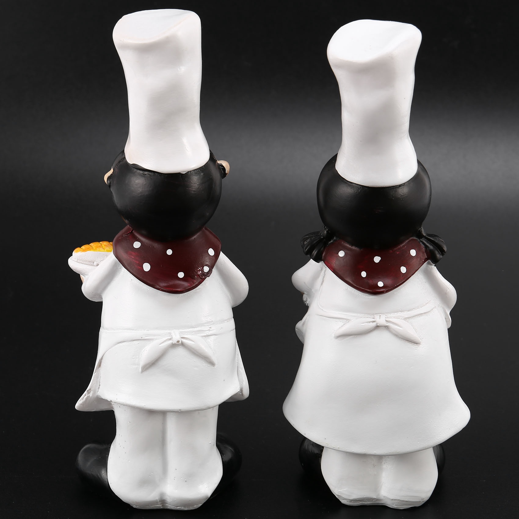 1 Pair Boy Girl Chef Resin Crafts Window Bakery Decoration