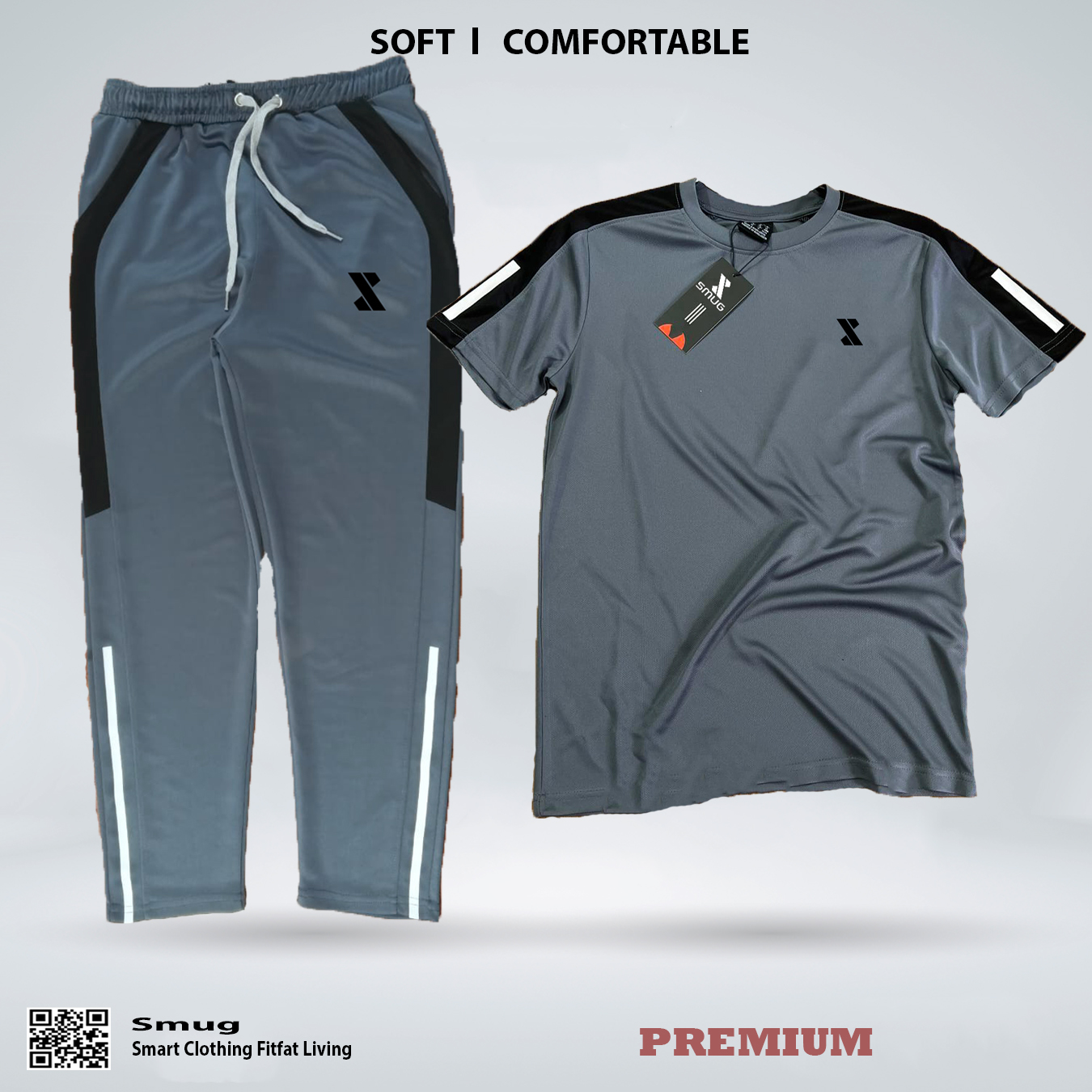 SMUG Premium Combo T-Shirt and Trousers - Soft and Comfortable Fabric Combo Set. 