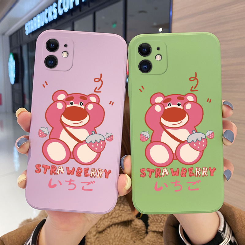 【Lejia】YIWESAN For Samsung A80 Case Thin New Design Case Side Phone Case Square Edge Casing Cute Bear Full Back Cover Cases Shockproof Protection Softcase. 