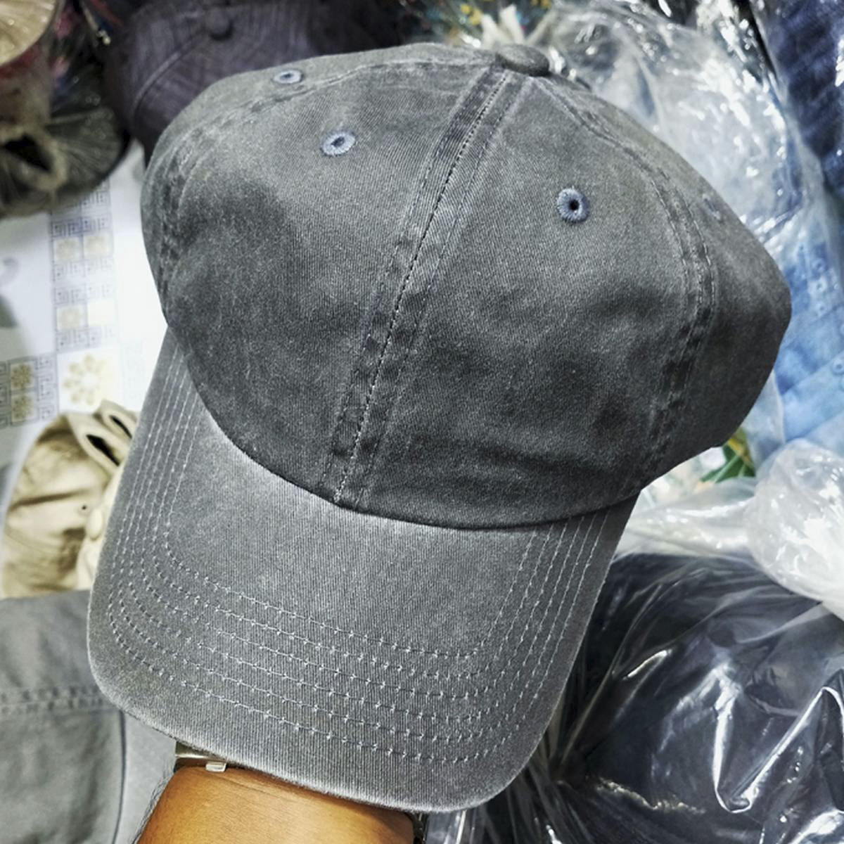 Grey Pure Washed 100% Cotton Cap By 