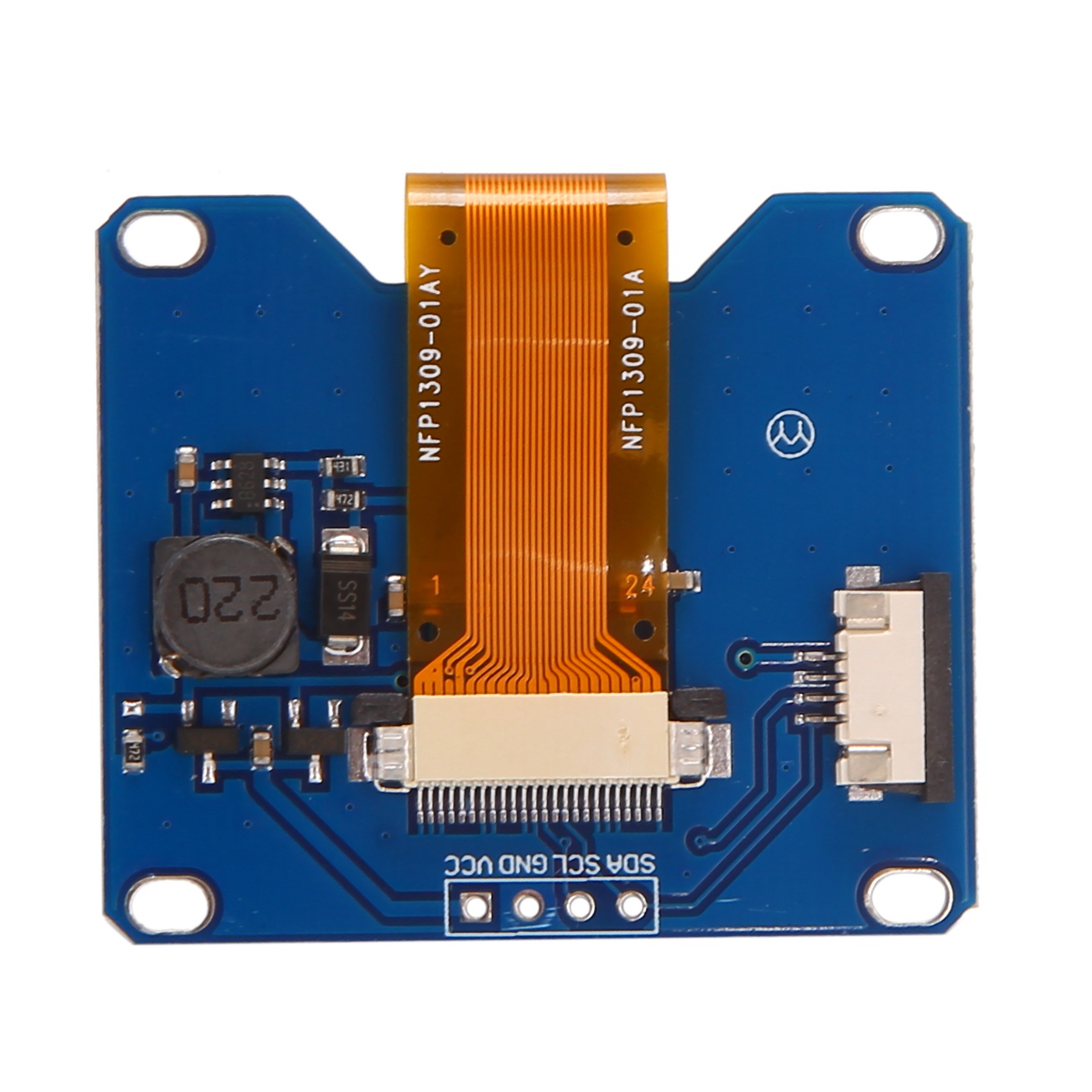 1.54 Inch 4PIN Blue Screen Module SSD1309 Drive OLED Display Module Compatible for I2C Interface 128X64. 