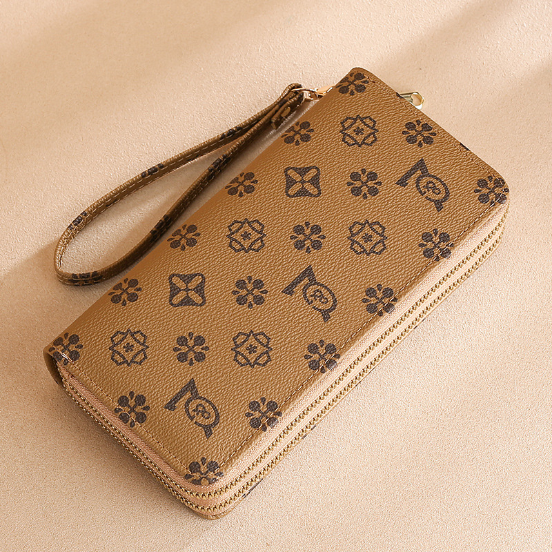 Ladies wallet 2024 new long girl wallet fashion double zipper large capacity wallet wallet ladies