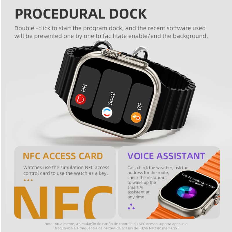 HW Ultra 2 Smart Watch AMOLED 49mm Series 9 Compass Bluetooth Call Map NFC Smartwatch. 