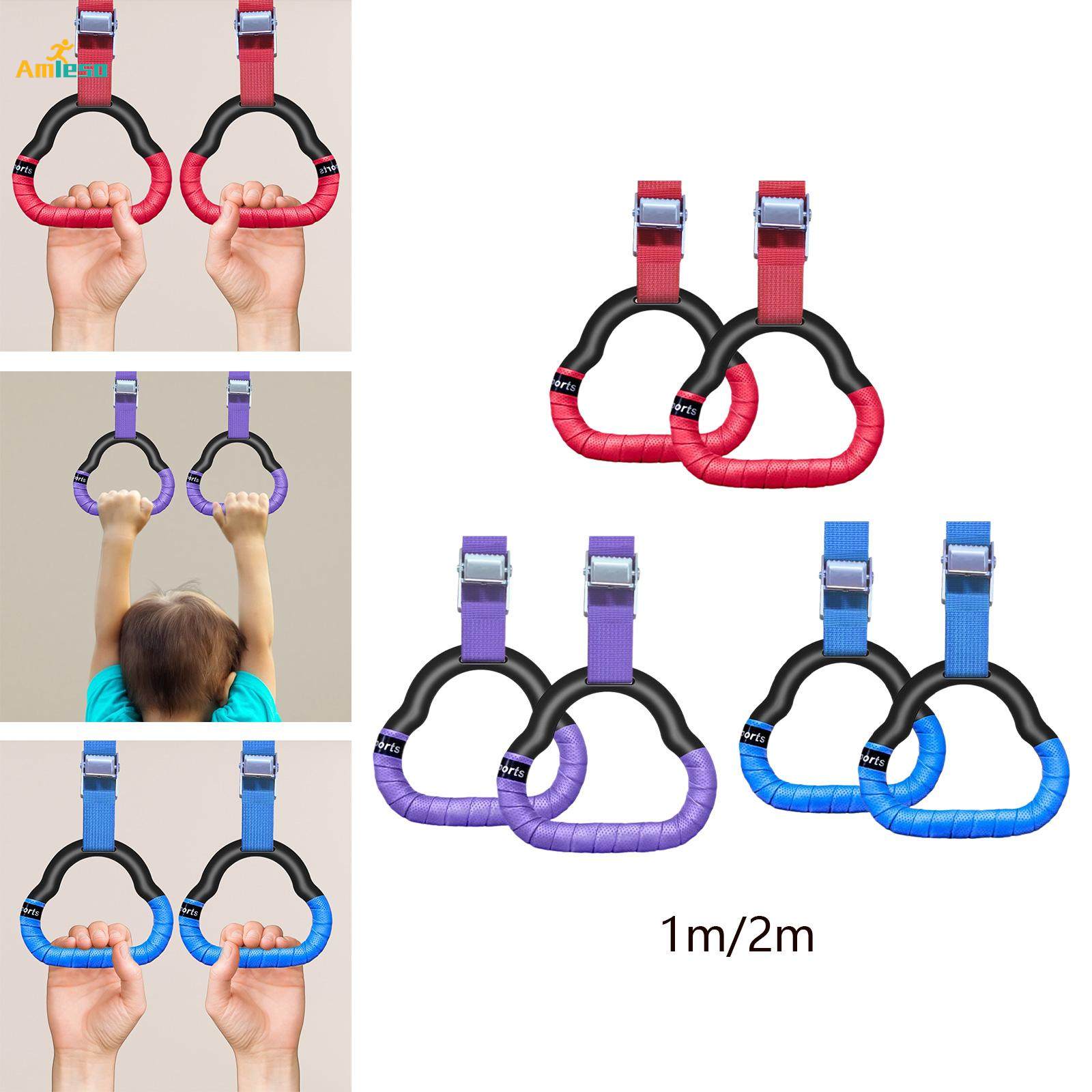 Gymnastics Rings Bar Attachment for Kids Adjustable Pull up Rings Training for. 