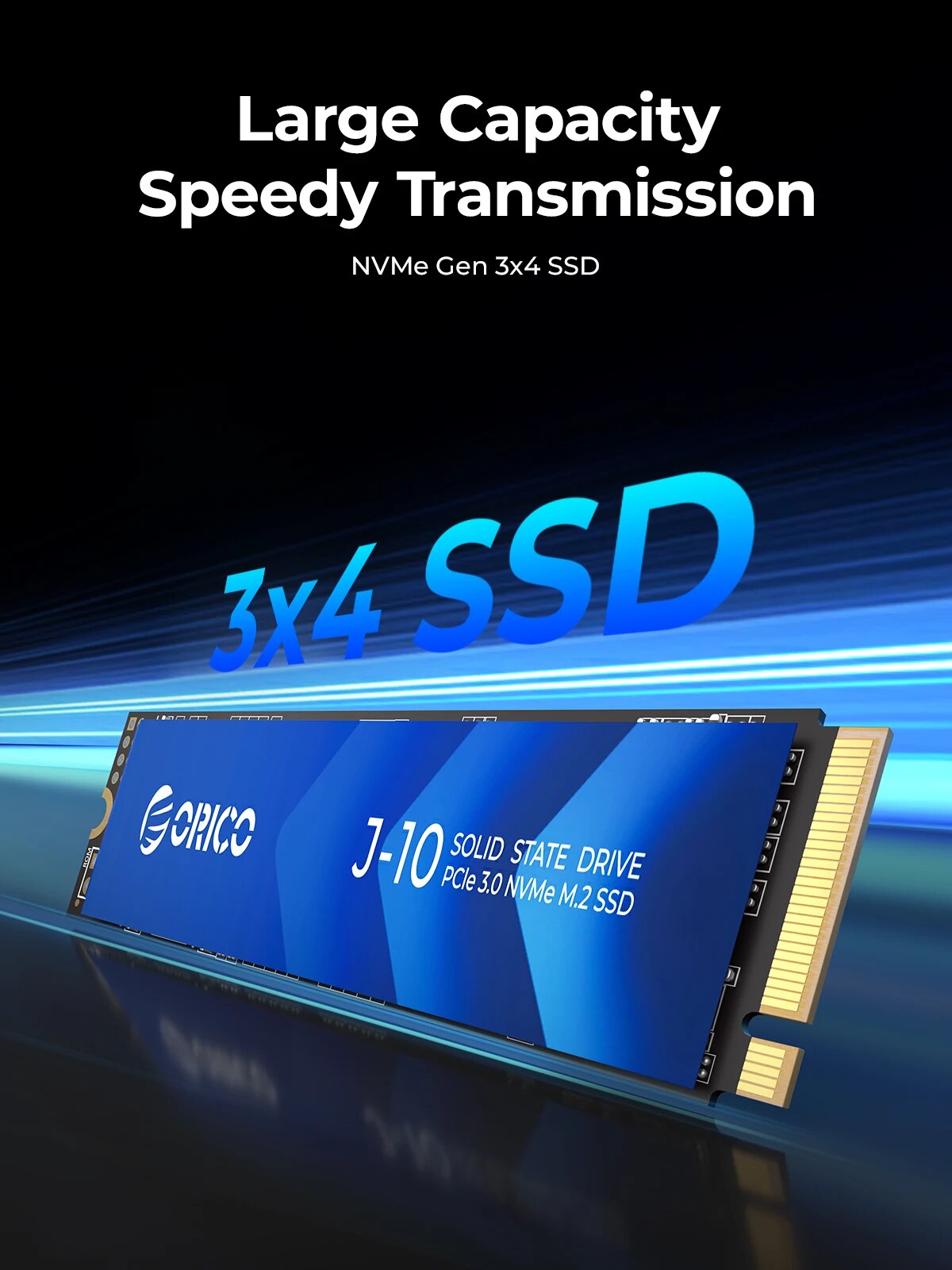 ORICO M.2 SSD M2 NVMe SSD PCIe 3.0 SSD NVMe Gen3 x4 SSD M.2 M Key 2280mm Internal Solid State Drive 1TB 2TB 4TB w/ Cooling Vest. 