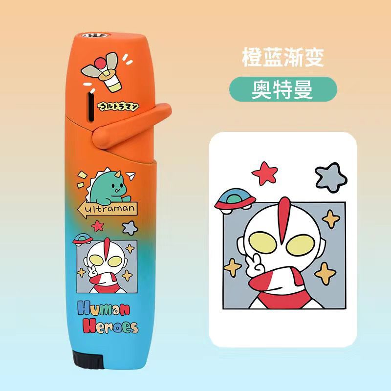 New Cool Cute Cartoon Creativity Unique Gradient Strawberry Bear Windproof Lighter for Boyfriend for Girlfriend. 