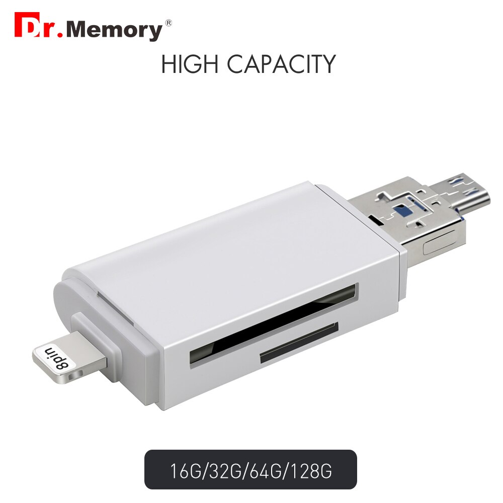 Dr.Memory External storage microsd TF card reader usb 3.0 SD card adapter for iphone 6s 7 plus IOS10 Multi-Use Metal Pendrive. 