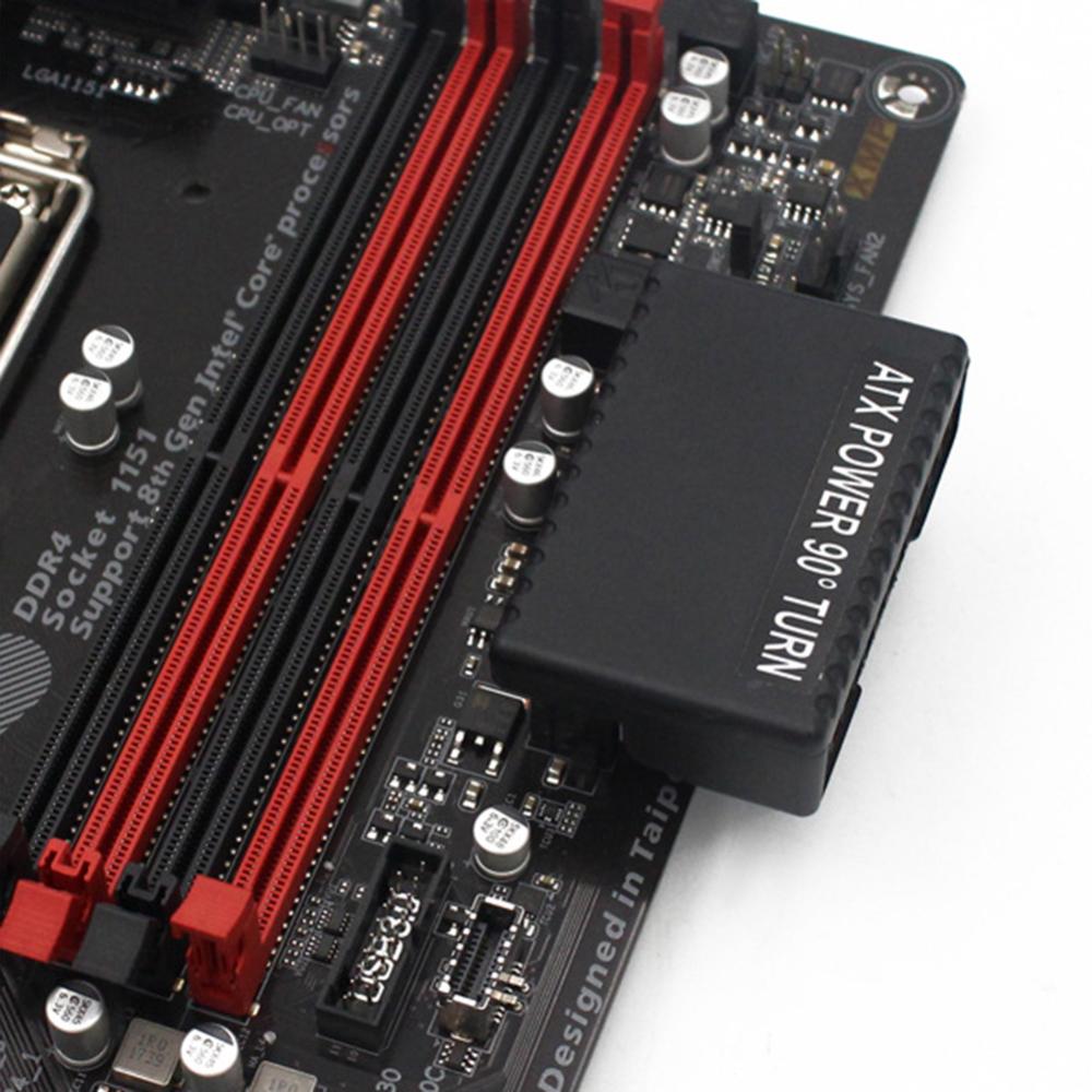 ATX 24 Pin To 90 Degree Power Plug Adapter 24Pin Power Supply Modular Turning Connector for Desktop PC Mainboard. 