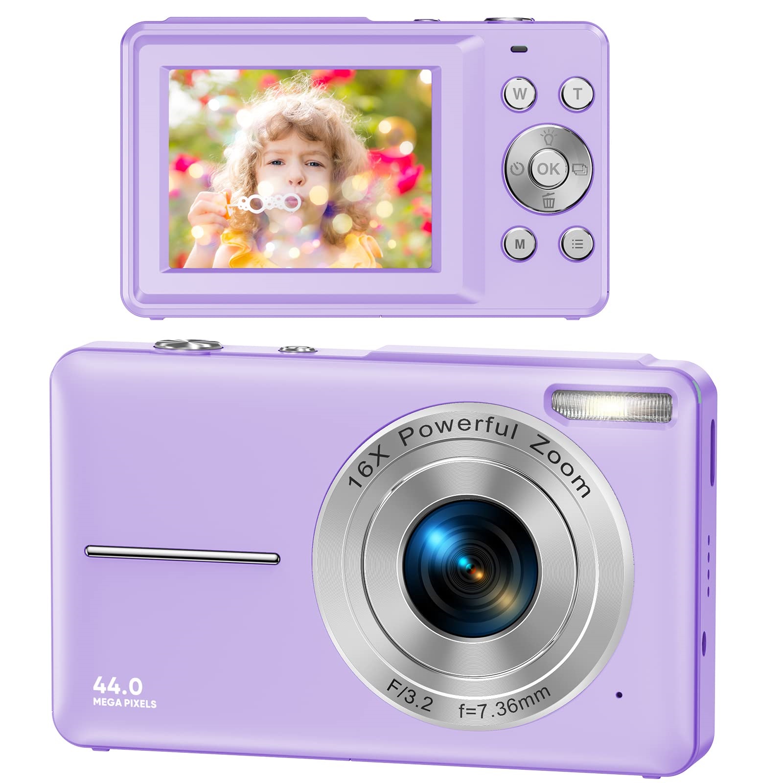 Digital Camera, Kids Camera FHD 1080P 44MP Photography Camera with 16X Zoom, Compact Portable Action Camera for Beginners. 