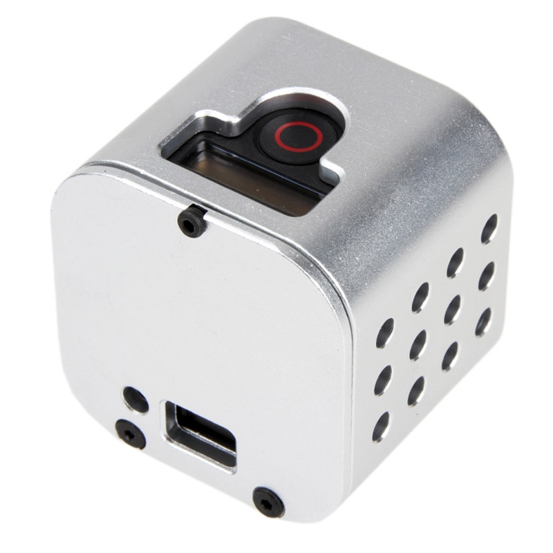 Housing Shell CNC Aluminum Alloy Protective Cage with Insurance Back Cover for GoPro HERO5 Session /HERO4 Session /HERO Session. 