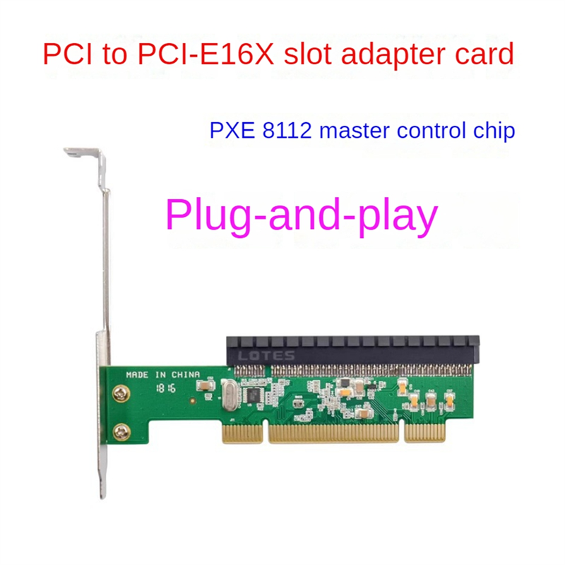 Adapter Card Computer Mainboard PCI to PCI-E16X Slot Adapter Expansion Card PXE8112 Chip Driver-Free Adapter. 