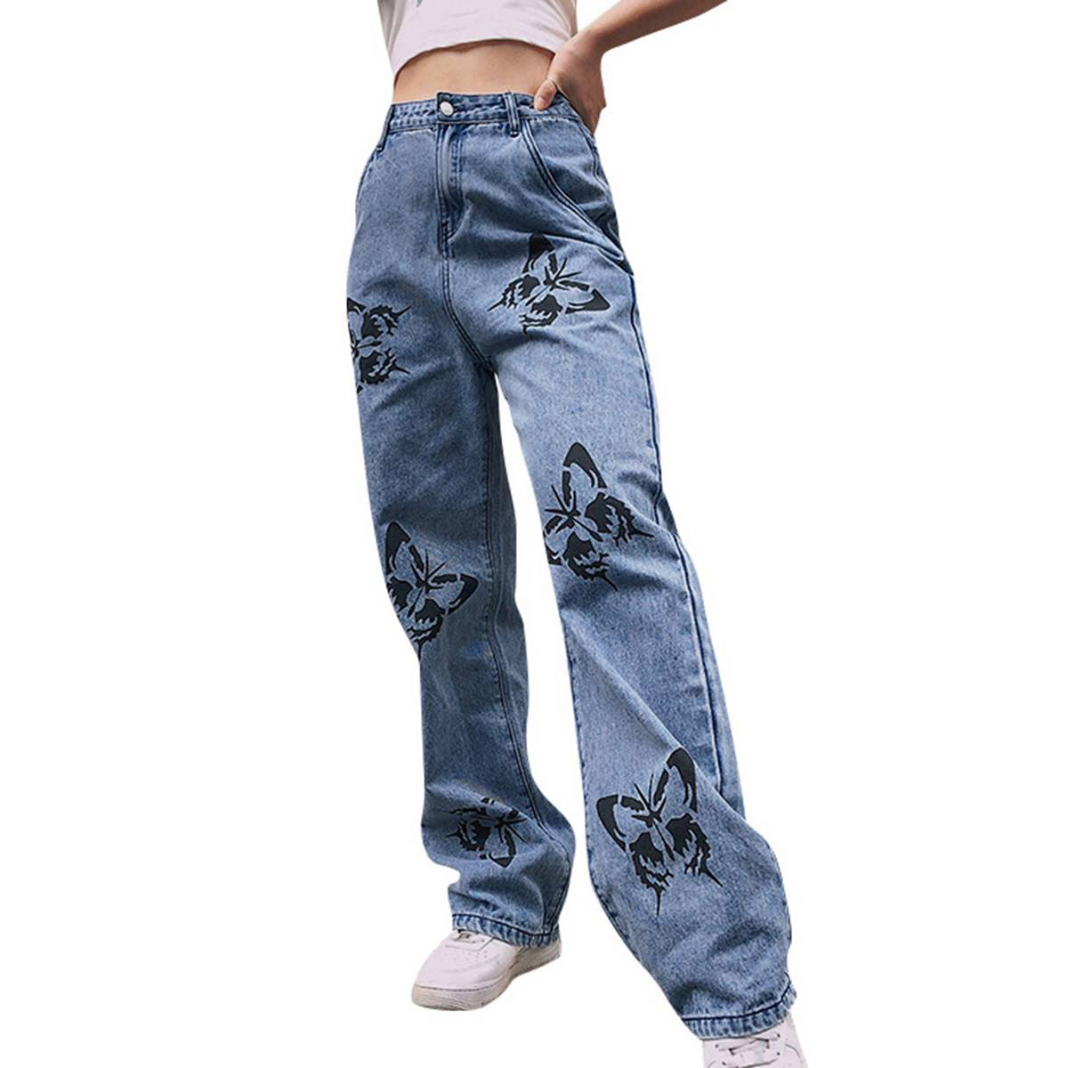 Vintage Jeans Women Long Trousers 