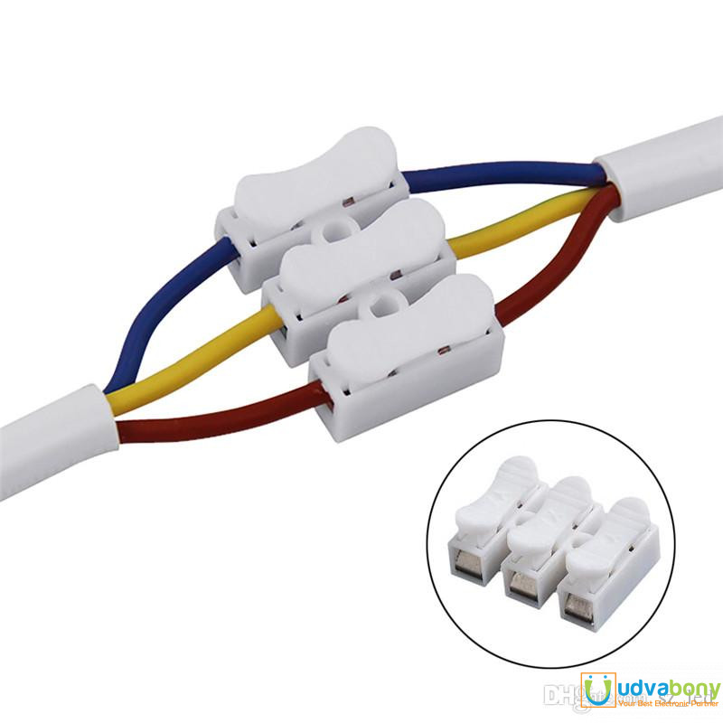 2Pcs- 3 Position Box Press Type Connector For Electrical Cables Connectors Clamp Terminal. 
