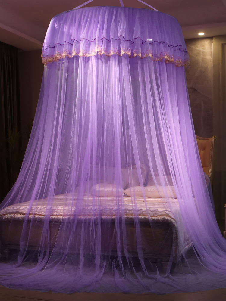 Dome suspended ceiling, floor to ceiling Korean style circular 1.5m princess double size 1.8m mosquito net, free of installation for household use. 