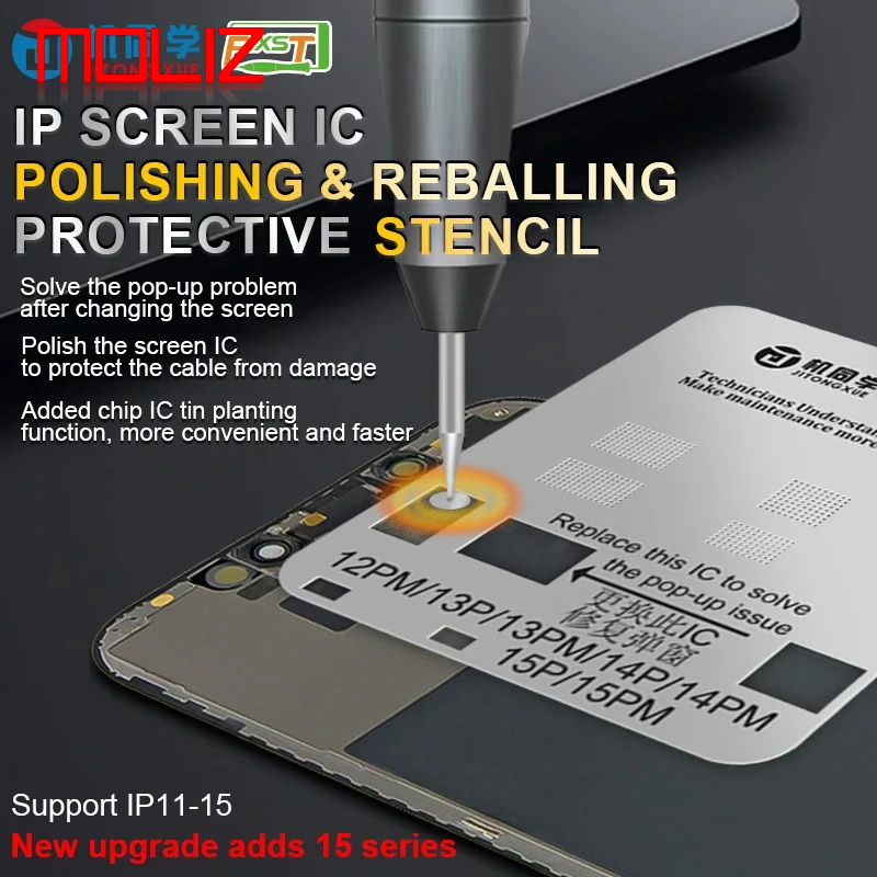 Fixst JTX LCD Screen IC Chip Flex Cable Protection Stencil For iPhone 11~15 Pro Max Touch Display IC Tin Template Steel Mesh. 