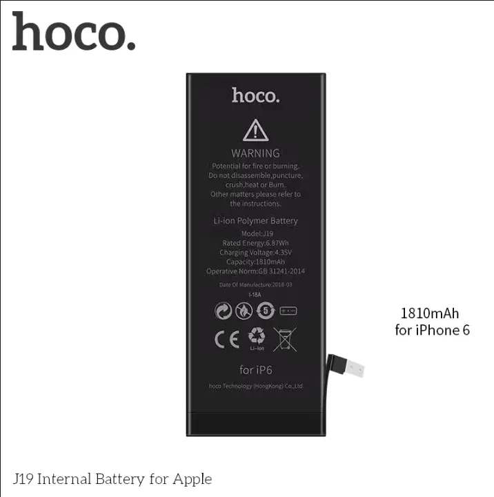 Hoco Battery For iPhone iP 6/6P/6s/6s P iP 7/7P/8/8P iP X/XR/XS/XS Max iP 11/11 Pro/11 Pro Max iP 12/12 mini/12 Pro/12 Pro Max iP 13/13 mini/13 Pro/13 Pro Max. 