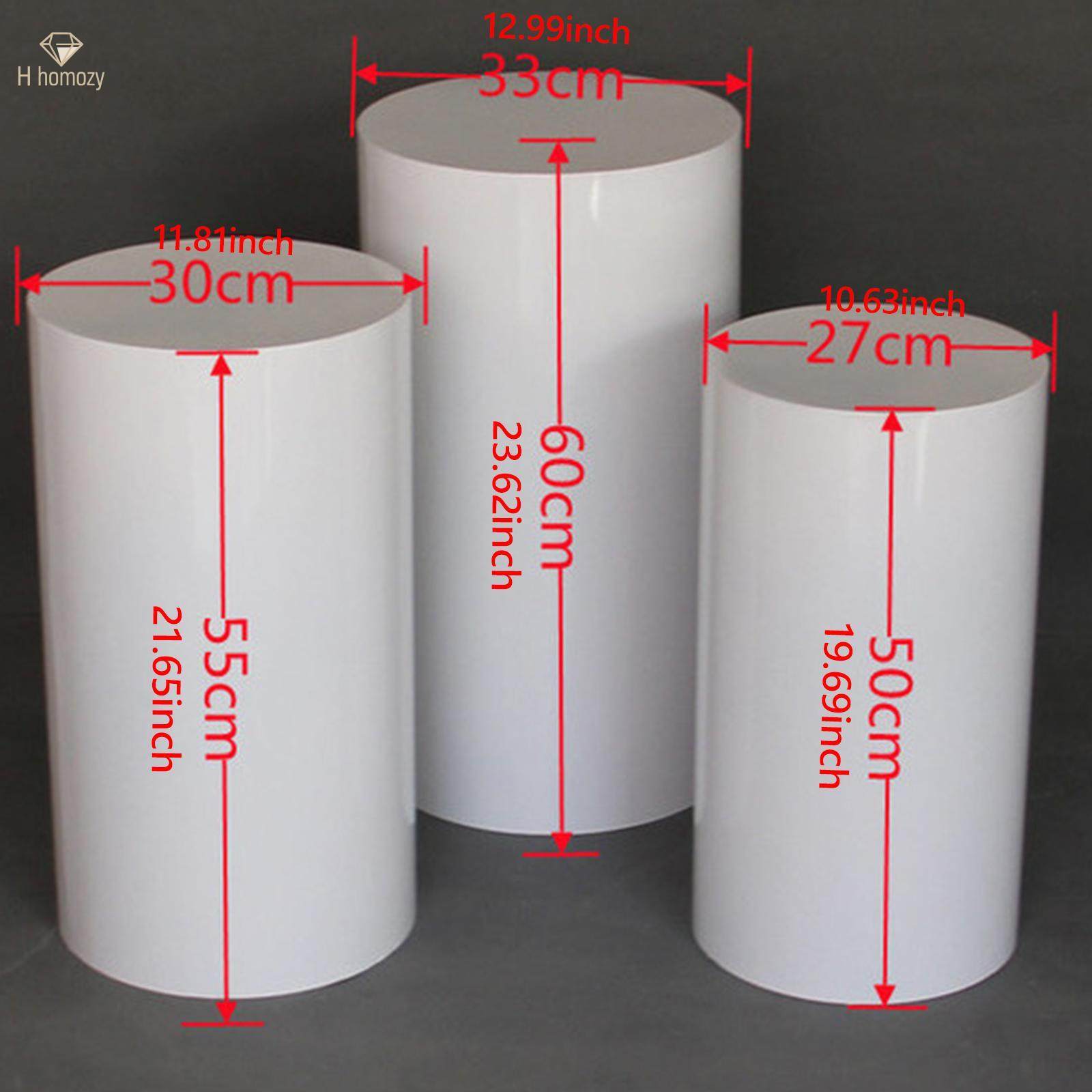 3 Pieces Display Pedestals Cake Stand Table Cylinder Plinth Pillars for Valentine's Day Engagement. 