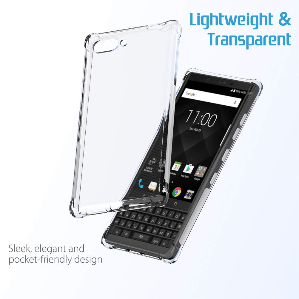 Transparent TPU Phone Case for Blackberry Key 2 one Phone Cover Crystal Soft Shockproof Cases For Blackberry Keyone KEY2. 