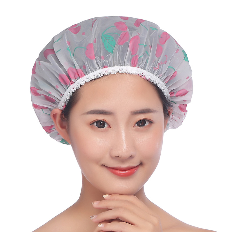 Woospa 1 Pack Waterproof Reusable Shower Cap for Men and Women 30cm Wide with Elastic Band