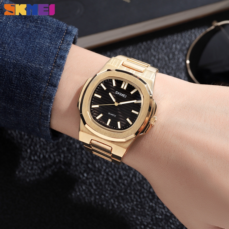 SKMEI Men Fashion Watch Stainless Steel Quartz Watch Waterproof Business  Watch For Men 1794