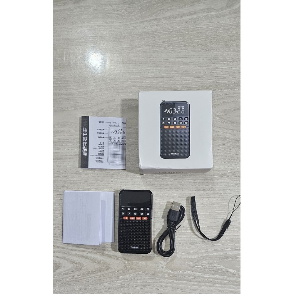 Rolton T1 Portable FM Mini Radio Bluetooth TF Card With Flashlight. 