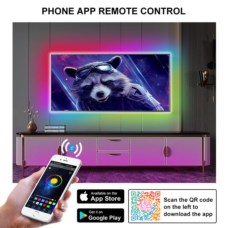 WIFI RGB Led Strip Light 5050 Bluetooth Controller Smart Lucas LED Tape Ribbon Flexible Night light Luminous String For Bedroom-Bluetooth Control-Non -3m-. 