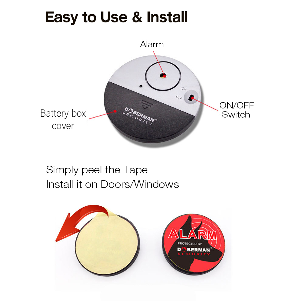 Migeet Window Alarm Device Window Detector Security Alarm Door Sensor Alarm Loud 100dB Alarm Vibration Sensors Universal Easy Installation for Home Office RV Security. 