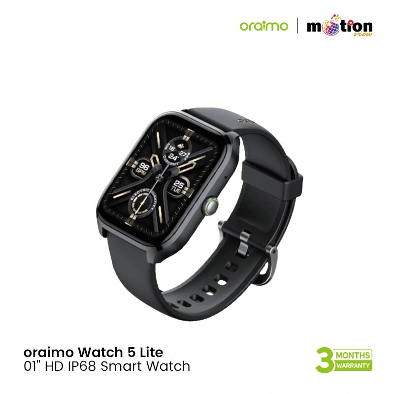 Oraimo Watch 5 Lite OSW-804 Black Bluetooth Calling Smart Watch
