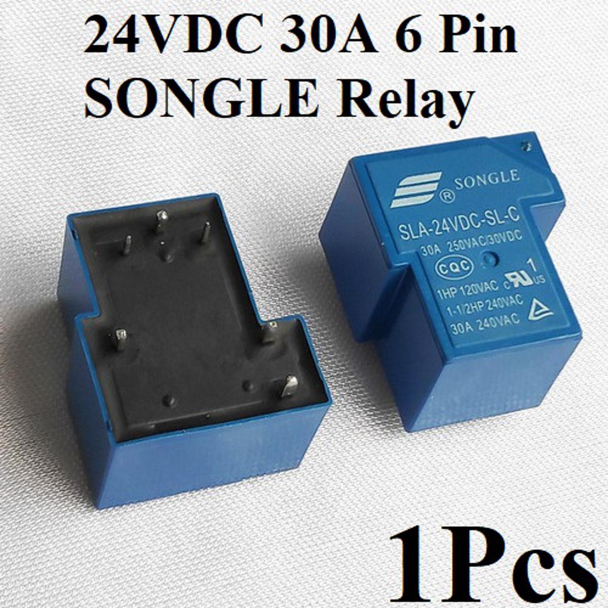 Bang Relay 24V Relay SONGLE DC-24V DC24V 30A 250VAC 6 Pin Coil SPDT Power Relay SRD-24VDC-SL-C PCB Mount Auto Universal T90 Power Relays DC 24V Relay Switches