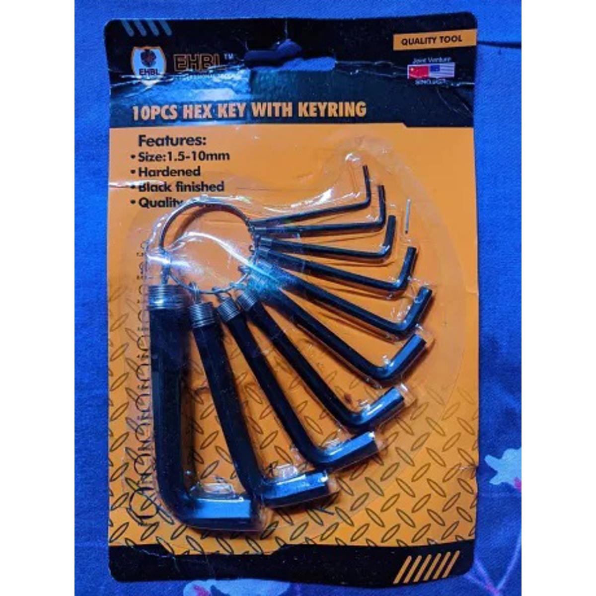 L  Key Set tools Steel Allen Hex Key Wrench Set - 10 Pieces