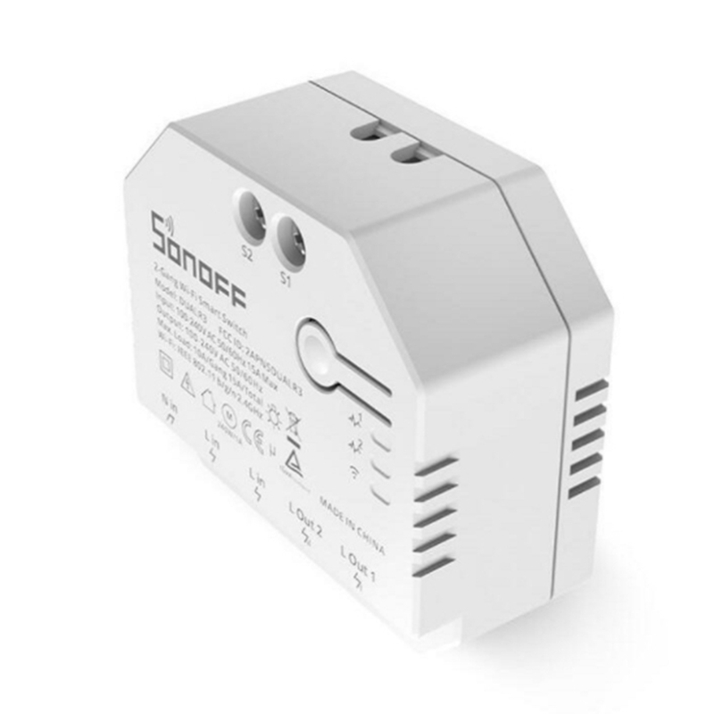 SONOFF Dual R3 Smart Wifi Switch 2 Gang Voice Control Via Alexa Home. 