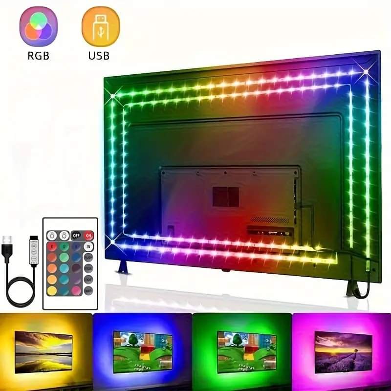 Best Quality 1-20Meter LED Light Strip TV LED Backlight USB RGB 2835 White Color Strip Light Music Synchronized Color Changing App Control Remote support 5Volt Halloween Decorative Night Light 3 color light. 