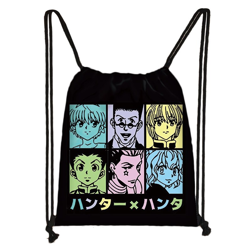 Japanese Anime Hunter X Hunter Storage Bag Boys Girls HXH Killua Zoldyck Gon Freecss Chrollo Shoulder Bag Women Drawstring Bags. 