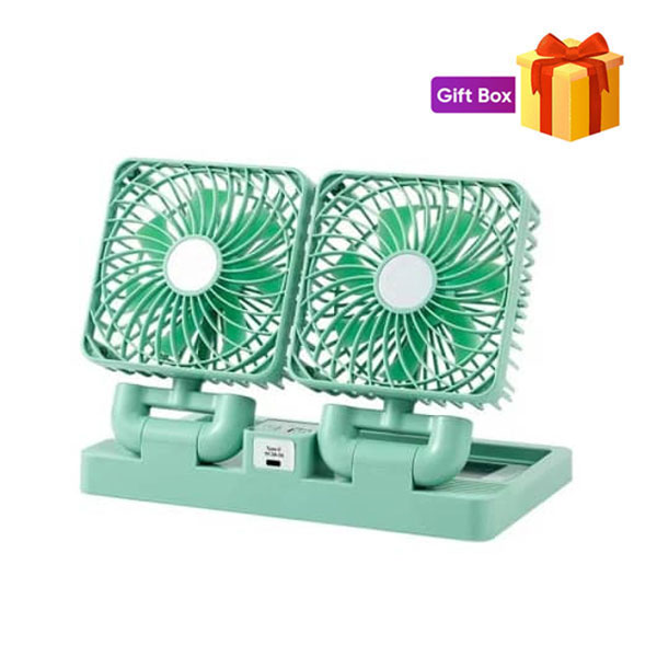 SDGD Double Head Charging Fan | Model No - 999 ( Solar Panel Attached)