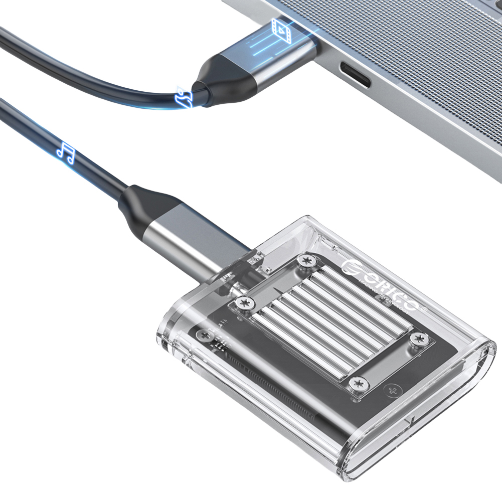 Mini 2230 M.2 NVMe Portable SSD Case UP To 4TB M.2 To USB Type C Transparent External Adapter SSD Hard Disk Box for PCIe SSD