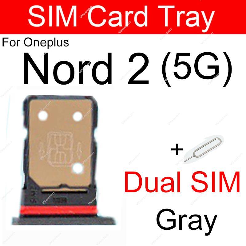 Sim Tray SD Card Tray Holder Card Compatible with OnePlus Nord 2 Nord N10 N20 N100 N200 N300 Nord CE CE2 5G With Sim Ejector Pin Replacement Part. 