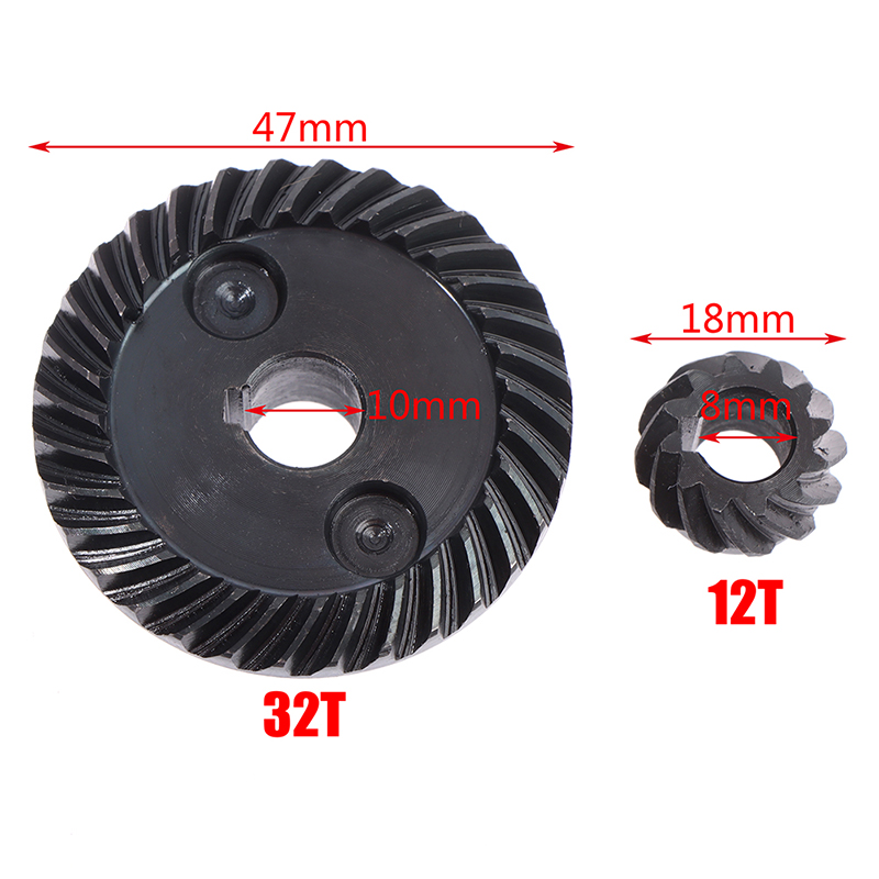 Industrial Gear Replacement Spiral Bevel Gear Set - 12 & 32 Tooth Metal Gears With 8mm & 10mm Bore For Angle Grinders & Machinery Metal Helical Gear Industrial Gear Replacement Spiral Bevel Gear Set - 12 & 32 Tooth Metal Gears With 8mm & 10mm Bore For Angle Grinders & Machinery Metal Helical Gear