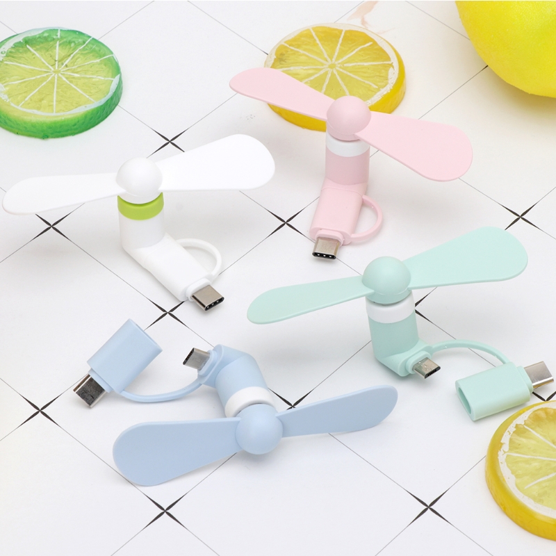 2 in 1 Type C Micro USB Mini Fan Cooler for Htc Type-C USB -C for Smart Cell Phone Android Micro USB Phones Cooling Fans. 