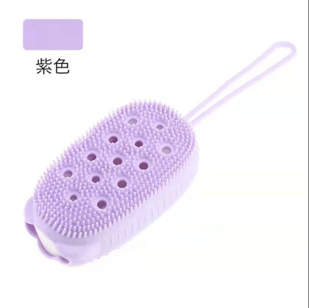 Silicone Body Scrubber Bath Sponge - 2 in 1 Exfoliating Body Brush ...