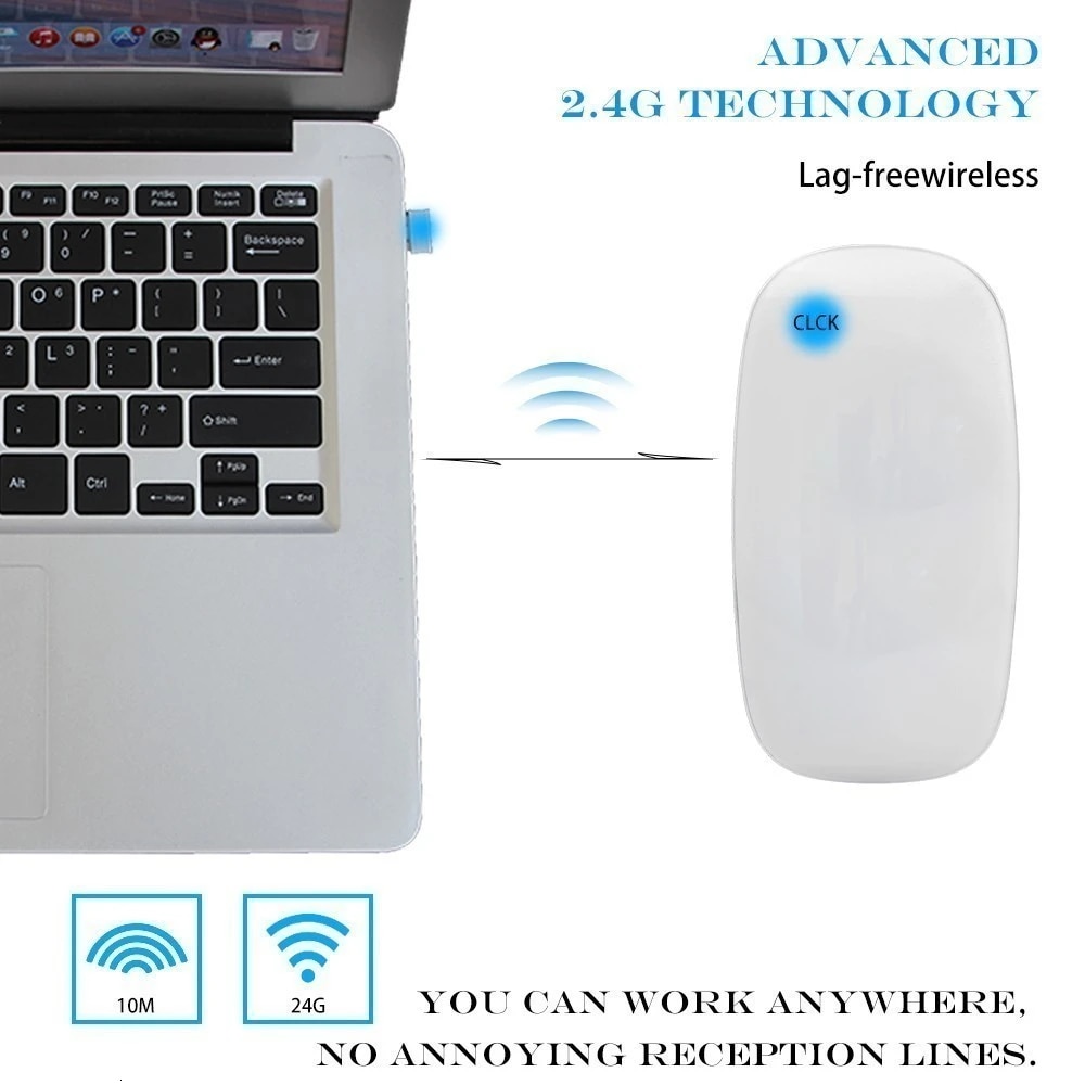 CHYI Magic Wireless Arc Touch Ultra Thin Computer Mouse Ergonomic Usb Optical PC 2 Mause 3d Slim Mice For Apple Macbook Laptop. 