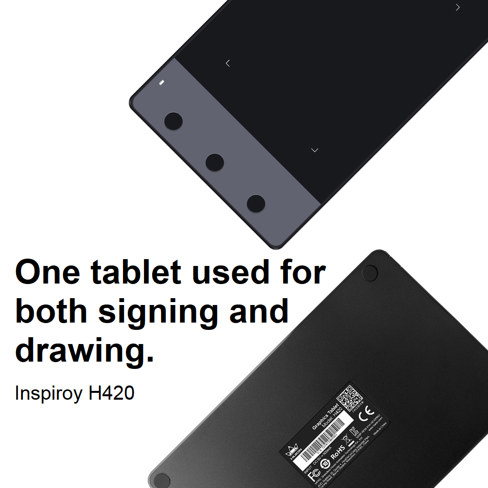 HXSJ Huion H420 Professional Graphics Drawing Tablet with 3 Shortcut Keys 2048 Levels Pressure Sensitivity 4000LPI Pen Resolution. 