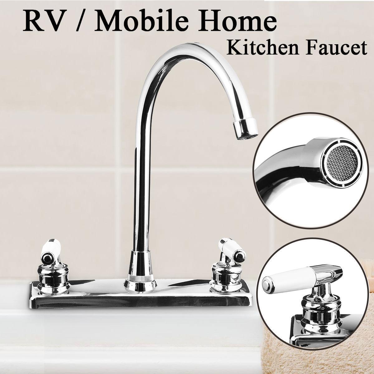 Rv Mobile Home Motor Vehicle Kitchen Sink Faucet Dual Handles