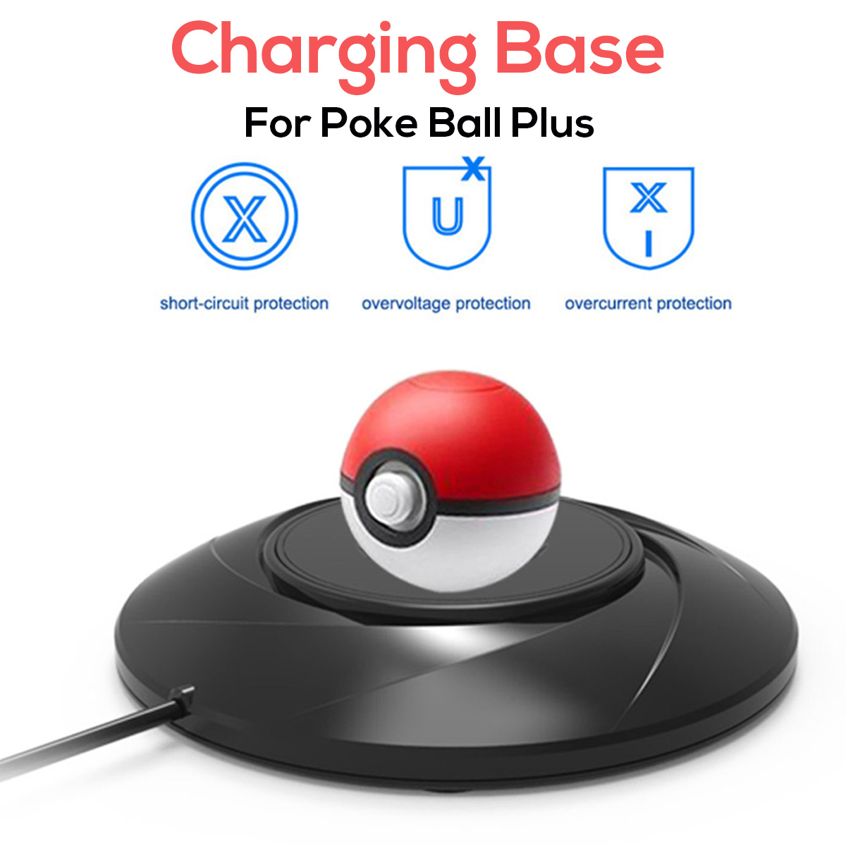 For Drop&Charger Fast Charging Stand Base Pokemon Poke Ball Plus