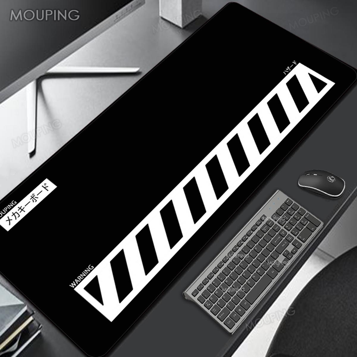 Black and White Mechanical Keyboard Desk Mat Aesthetic Mousepad Large Art Mouse Pad Gamer Carpet Xxl Mausepad Company 900x400
