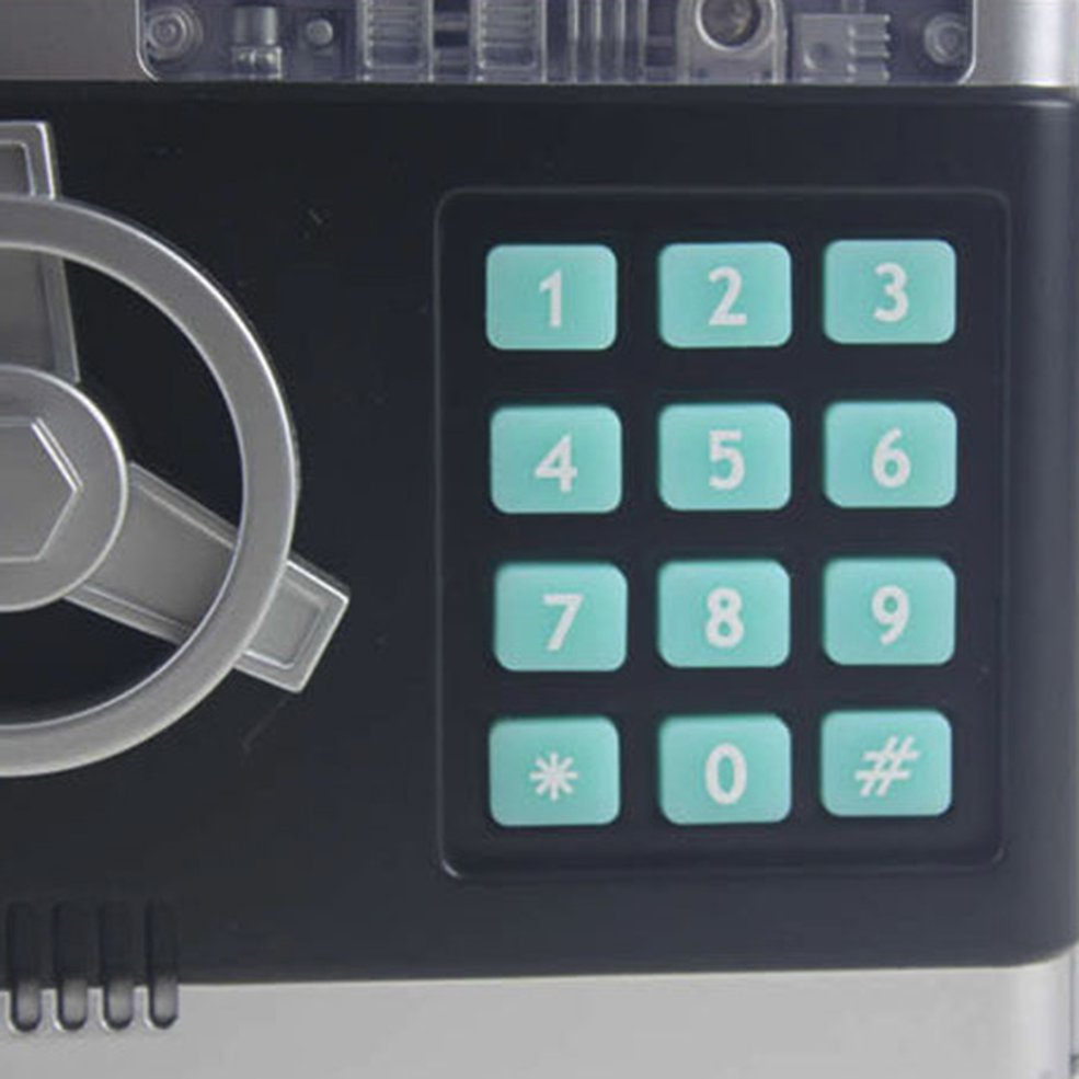 MA Kids Cartoon Electronic Money Bank Mini ATM Password Coins Money Savings Box-Sliver. 